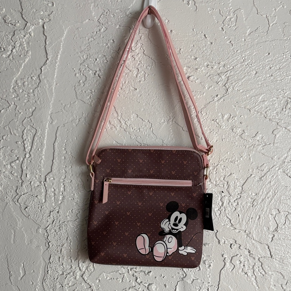 Disney Mickey Mouse Pink and Brown Crossbody Bag